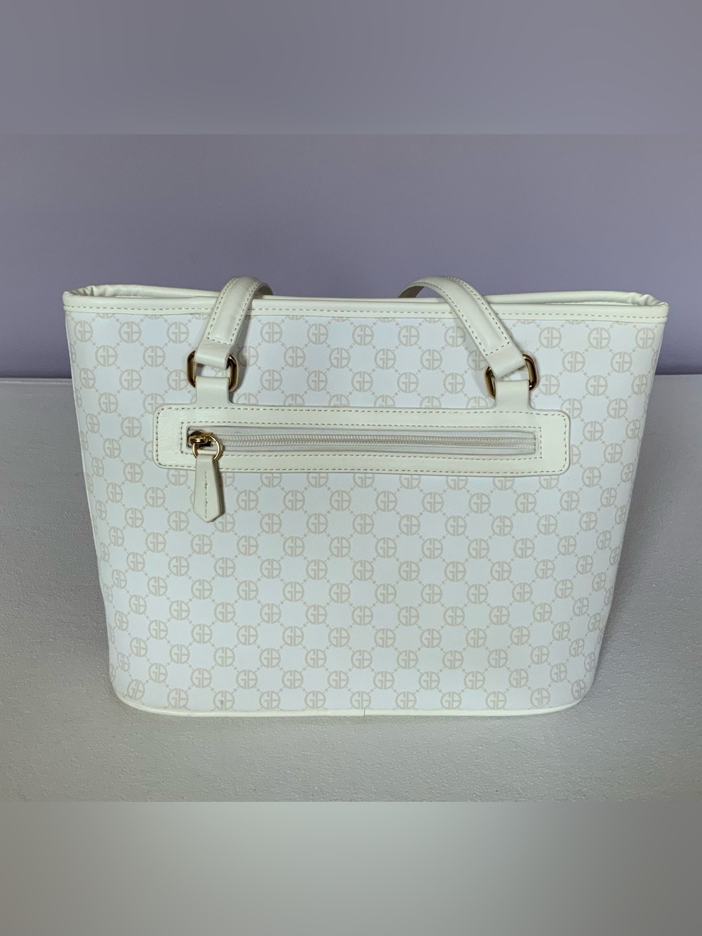 Giani Bernini Floral Signature Tote Shoulder Bag White Multicolor - Picture 2 of 16